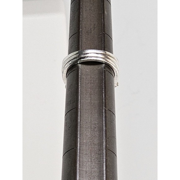 Vintage 925 Avon Blue Topaz & CZ Engagement Set SZ 4.75 - Picture 6 of 8